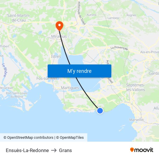 Ensuès-La-Redonne to Grans map