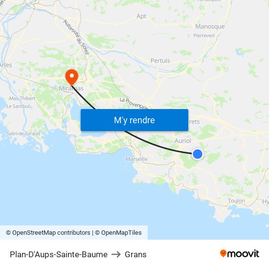 Plan-D'Aups-Sainte-Baume to Grans map