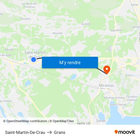 Saint-Martin-De-Crau to Grans map