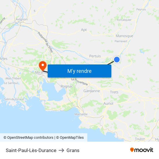 Saint-Paul-Lès-Durance to Grans map