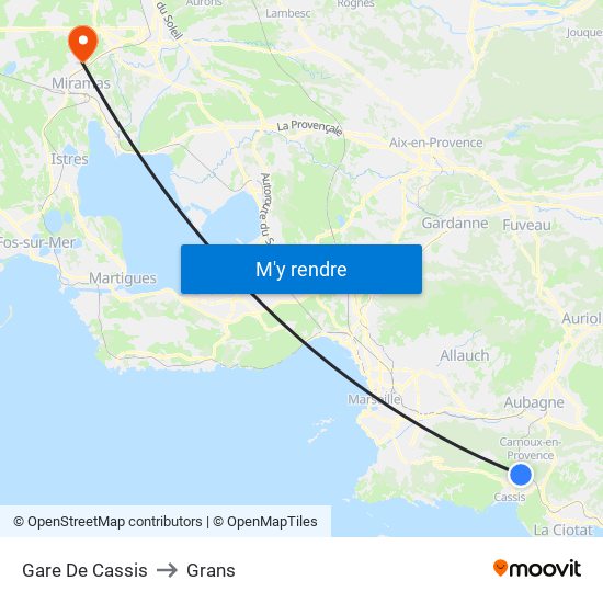 Gare De Cassis to Grans map