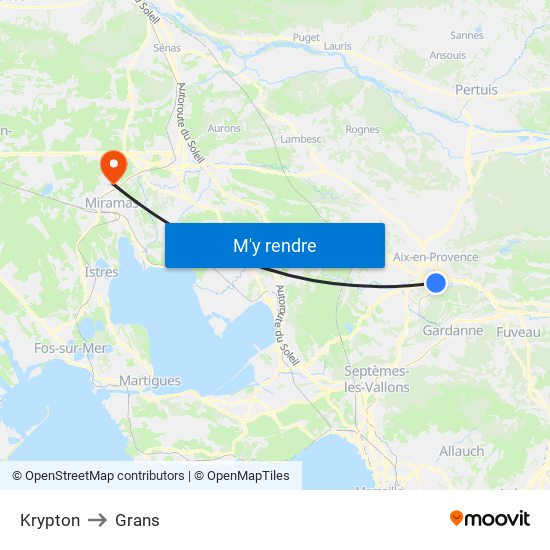 Krypton to Grans map