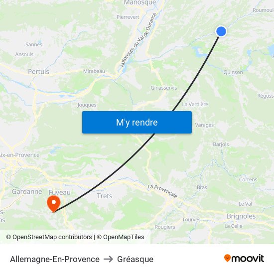 Allemagne-En-Provence to Gréasque map