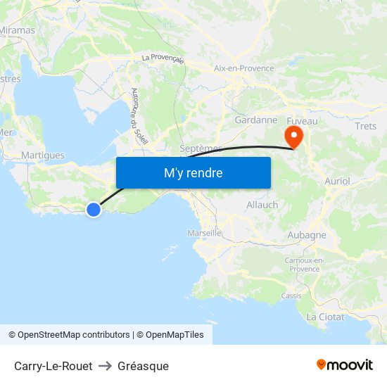 Carry-Le-Rouet to Gréasque map