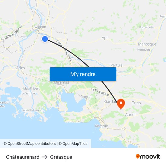 Châteaurenard to Gréasque map