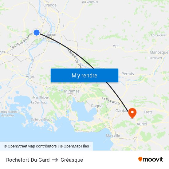 Rochefort-Du-Gard to Gréasque map