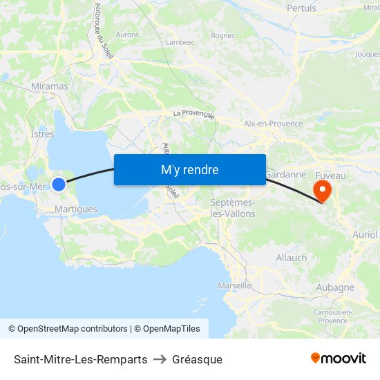Saint-Mitre-Les-Remparts to Gréasque map