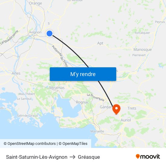 Saint-Saturnin-Lès-Avignon to Gréasque map