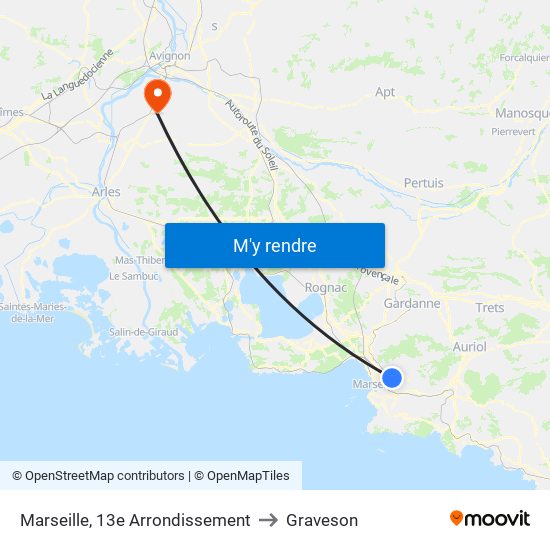 Marseille, 13e Arrondissement to Graveson map