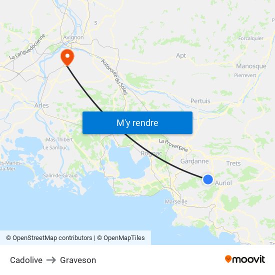 Cadolive to Graveson map