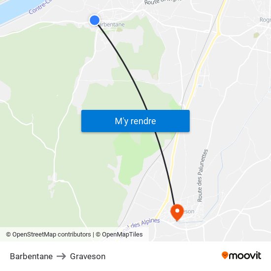 Barbentane to Graveson map