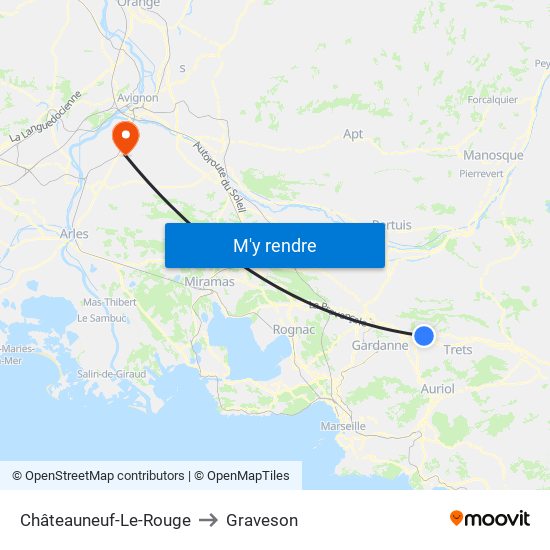 Châteauneuf-Le-Rouge to Graveson map