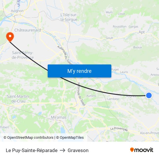 Le Puy-Sainte-Réparade to Graveson map