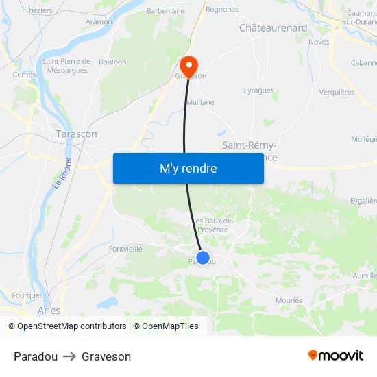 Paradou to Graveson map