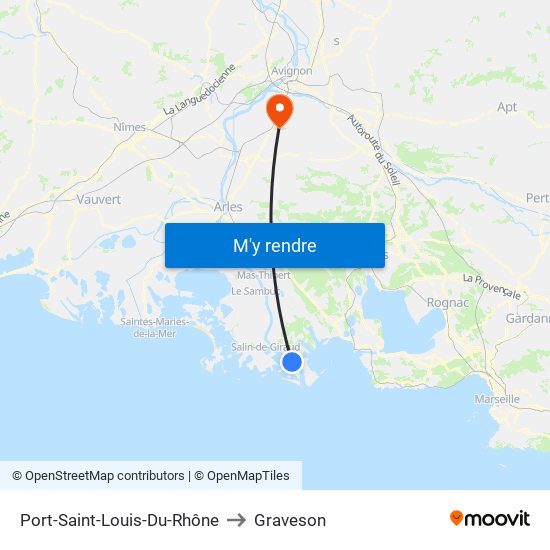 Port-Saint-Louis-Du-Rhône to Graveson map