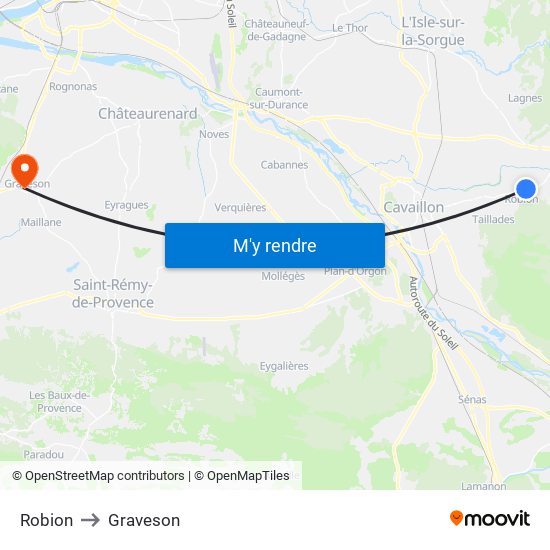Robion to Graveson map