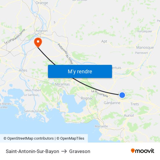 Saint-Antonin-Sur-Bayon to Graveson map