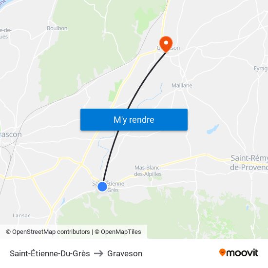 Saint-Étienne-Du-Grès to Graveson map