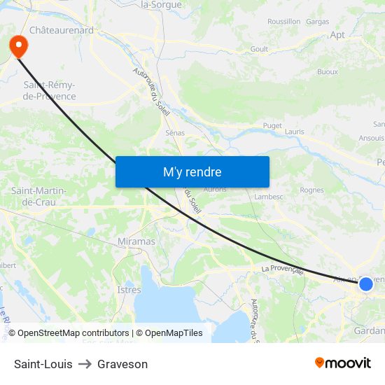 Saint-Louis to Graveson map