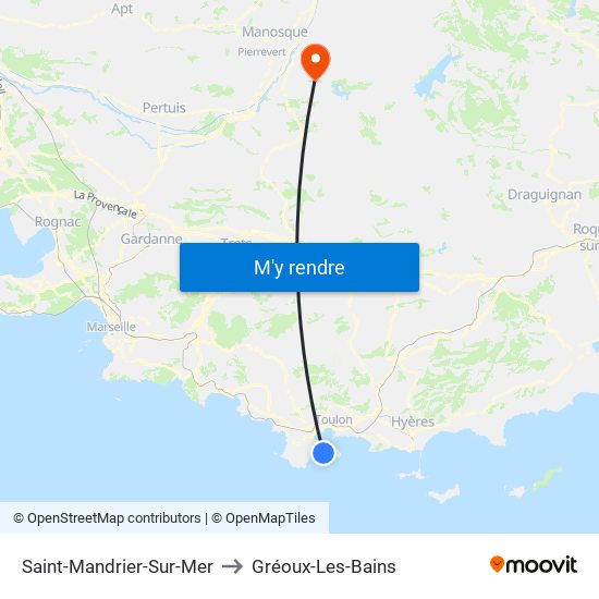 Saint-Mandrier-Sur-Mer to Gréoux-Les-Bains map