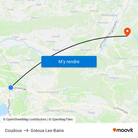Coudoux to Gréoux-Les-Bains map