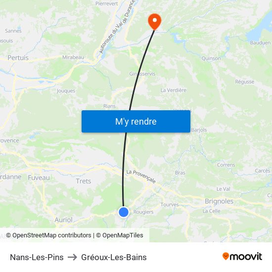 Nans-Les-Pins to Gréoux-Les-Bains map