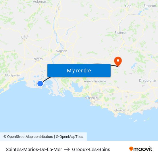 Saintes-Maries-De-La-Mer to Gréoux-Les-Bains map