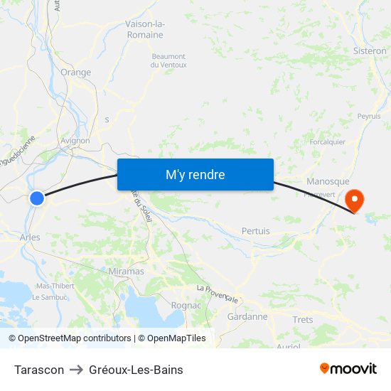 Tarascon to Tarascon map