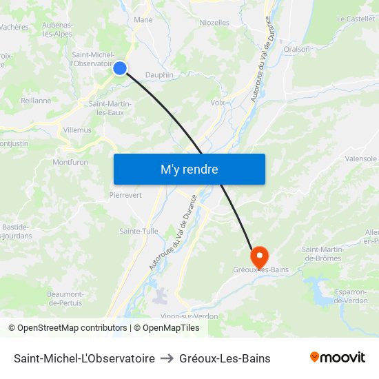 Saint-Michel-L'Observatoire to Gréoux-Les-Bains map