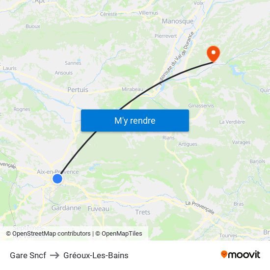Gare Sncf to Gréoux-Les-Bains map