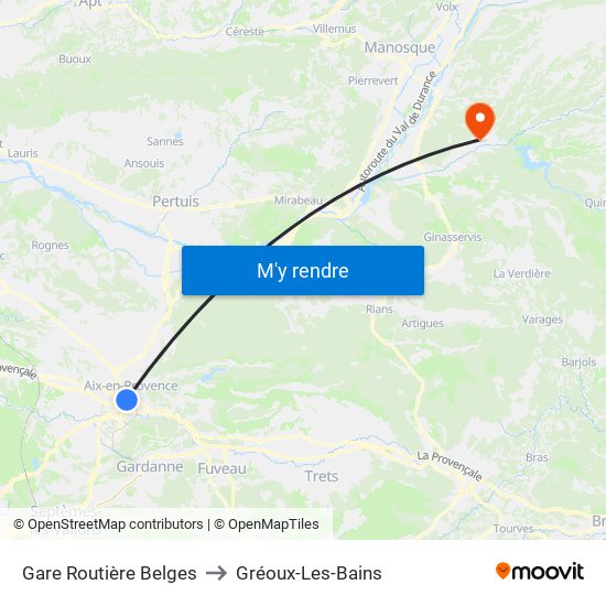 Gare Routière Belges to Gréoux-Les-Bains map