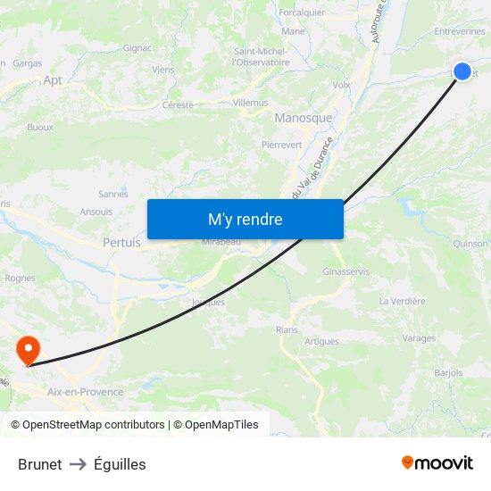 Brunet to Éguilles map