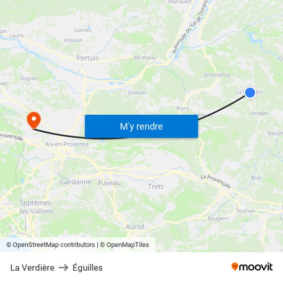 La Verdière to Éguilles map