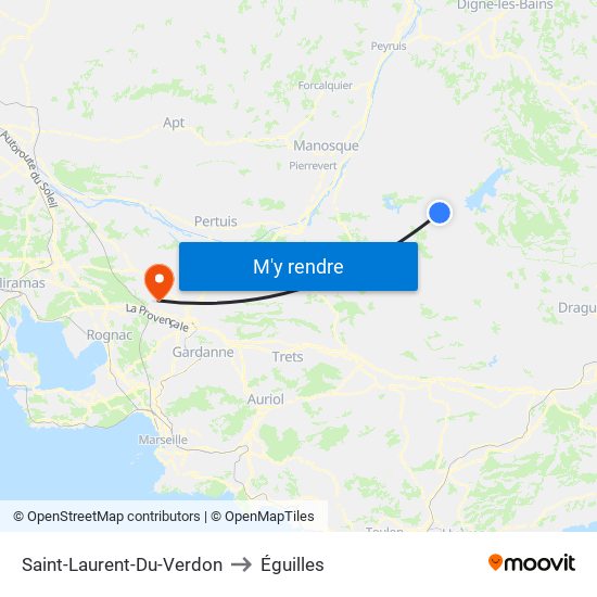 Saint-Laurent-Du-Verdon to Éguilles map