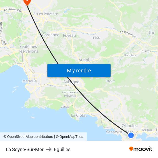 La Seyne-Sur-Mer to Éguilles map