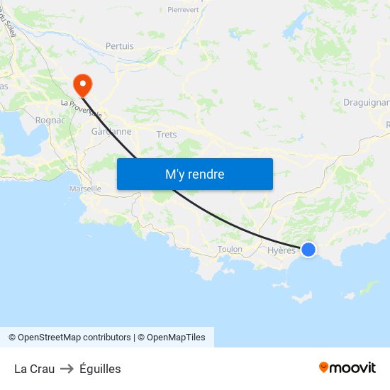 La Crau to Éguilles map