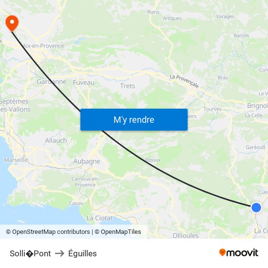 Solli�Pont to Éguilles map