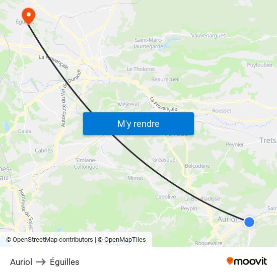 Auriol to Éguilles map