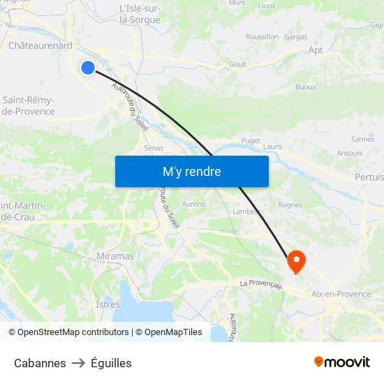 Cabannes to Éguilles map