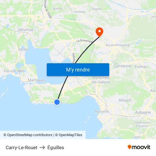 Carry-Le-Rouet to Éguilles map
