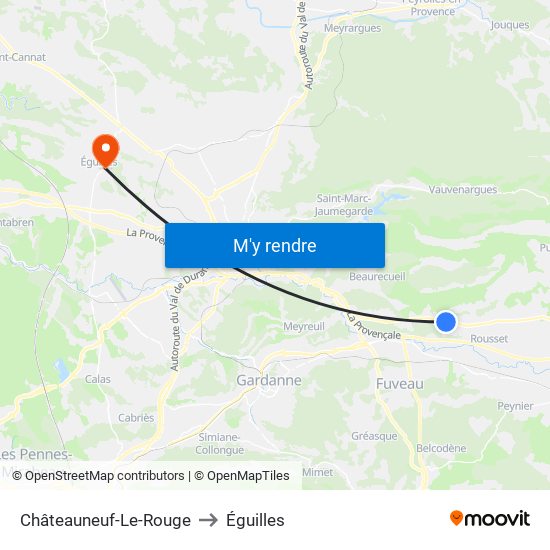 Châteauneuf-Le-Rouge to Éguilles map