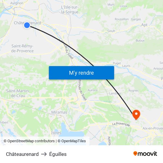 Châteaurenard to Éguilles map