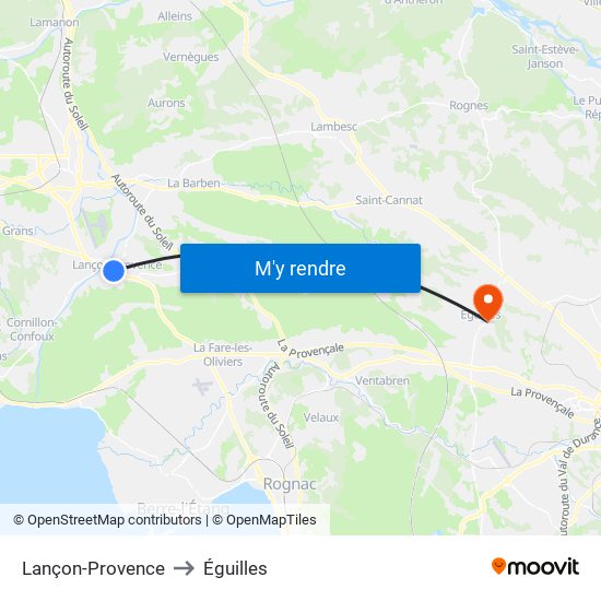 Lançon-Provence to Éguilles map