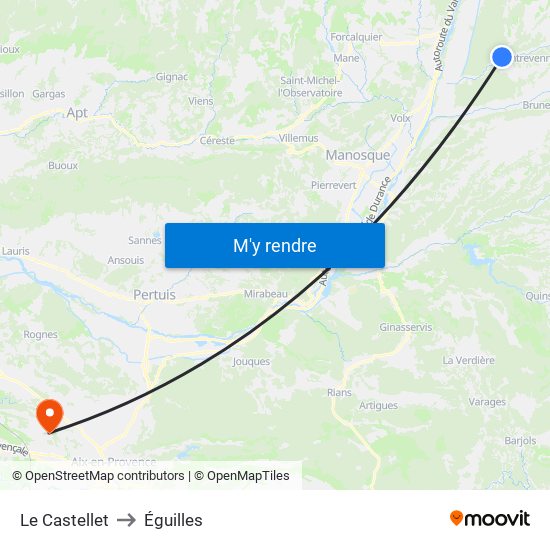 Le Castellet to Éguilles map