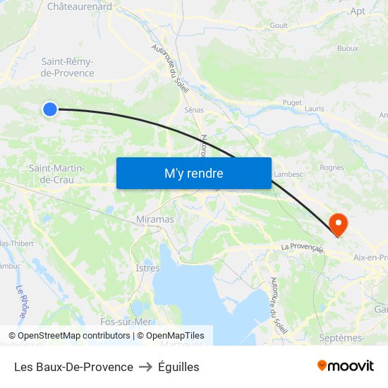 Les Baux-De-Provence to Éguilles map