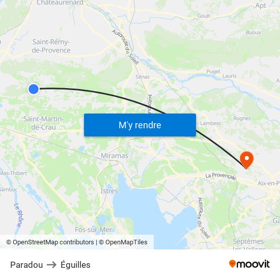 Paradou to Éguilles map