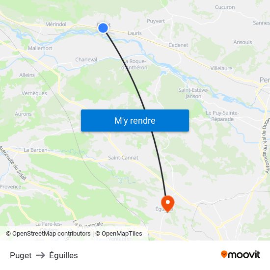 Puget to Éguilles map