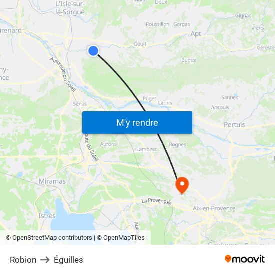 Robion to Éguilles map