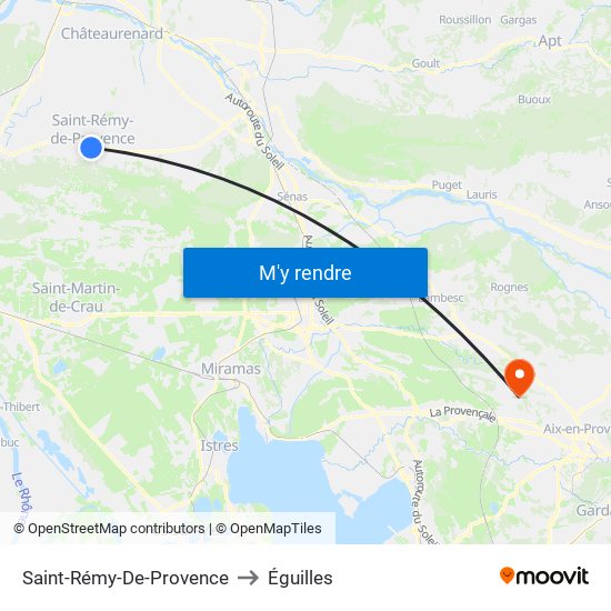 Saint-Rémy-De-Provence to Éguilles map