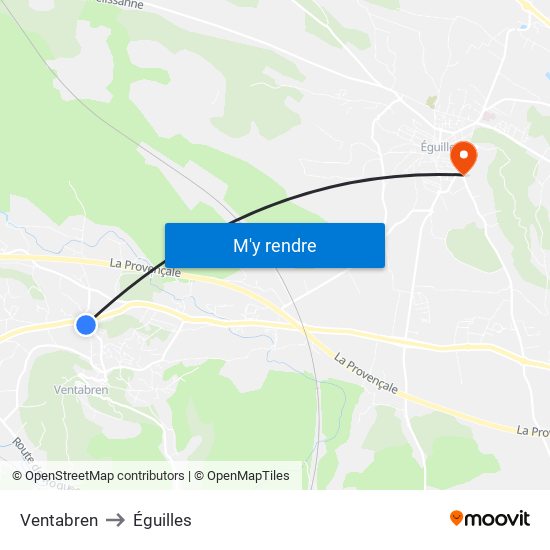 Ventabren to Éguilles map